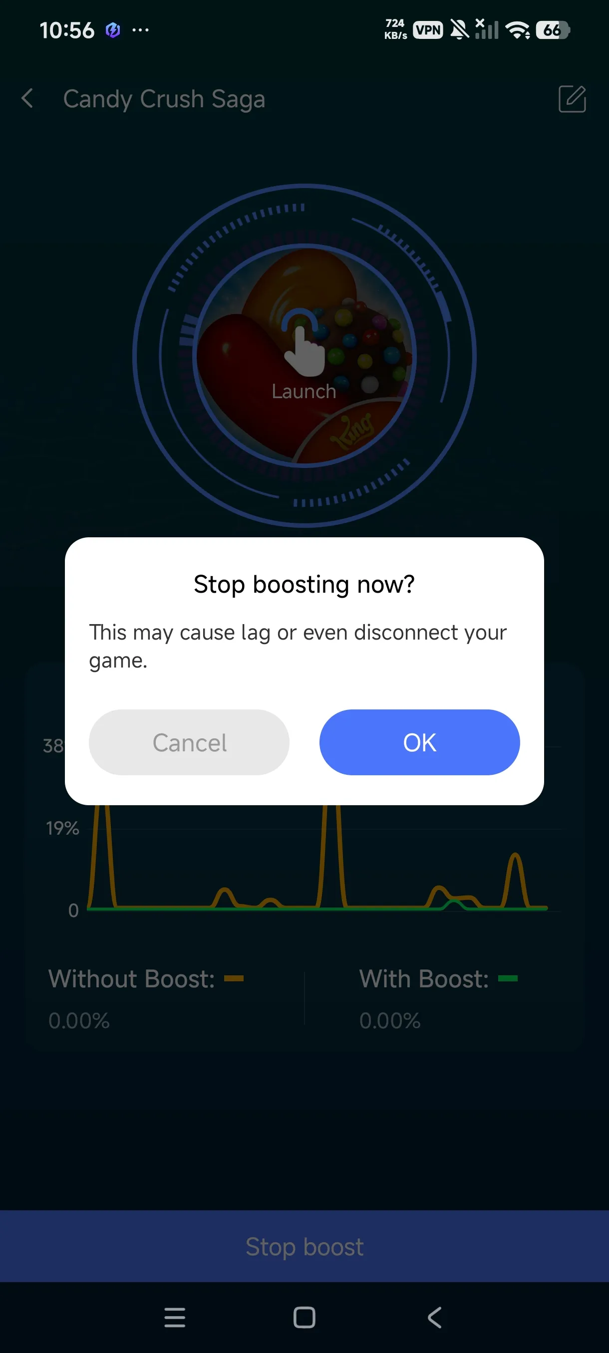 Launch and play, with a Stop Boost button