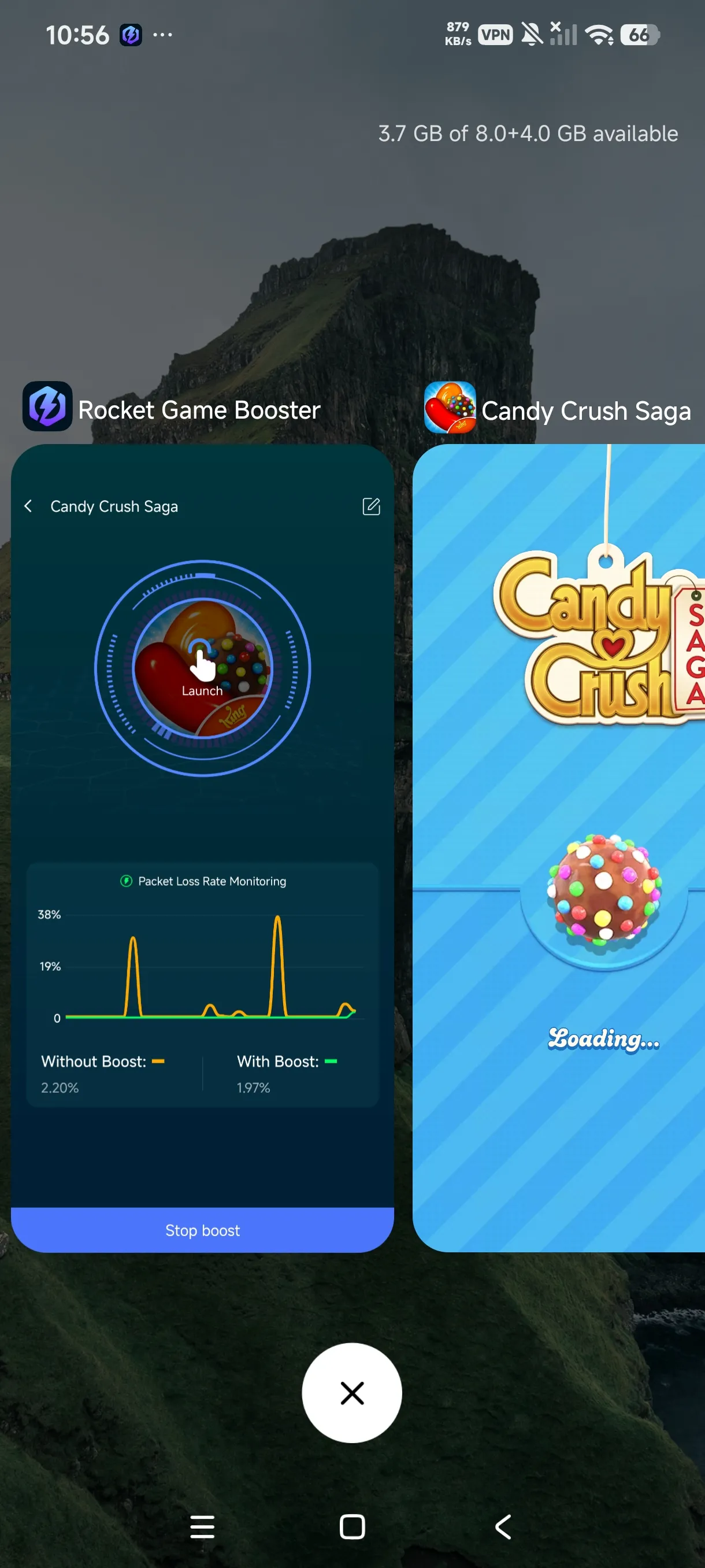 Real-time acceleration data comparison of ping