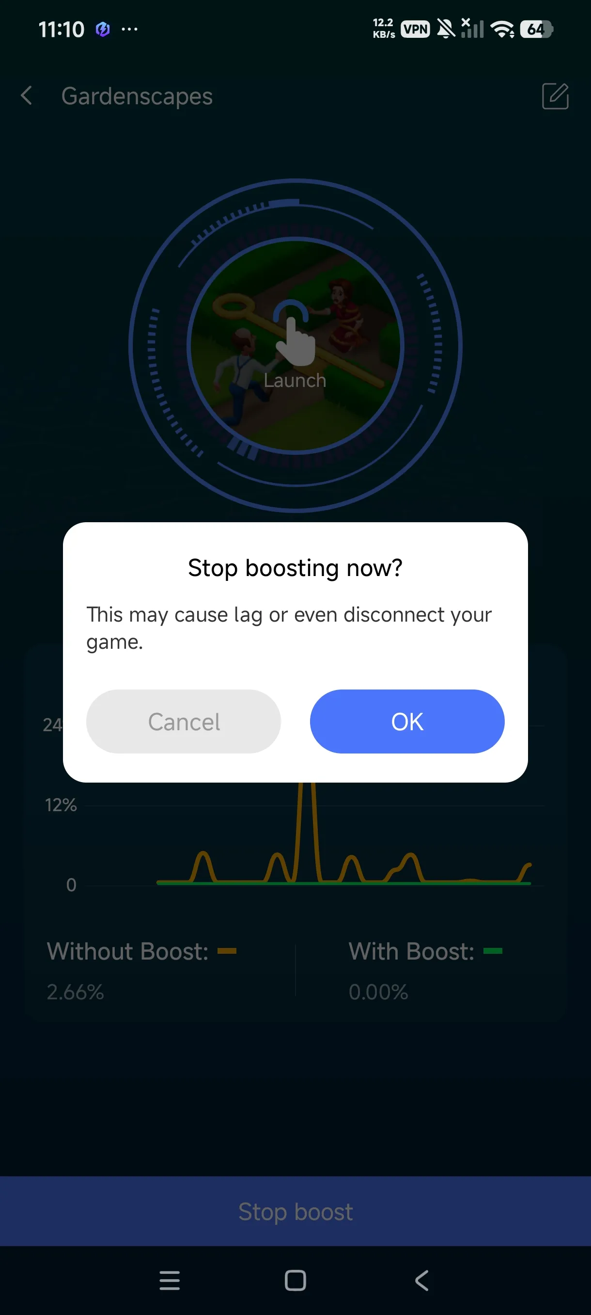 Launch and play, with a Stop Boost button