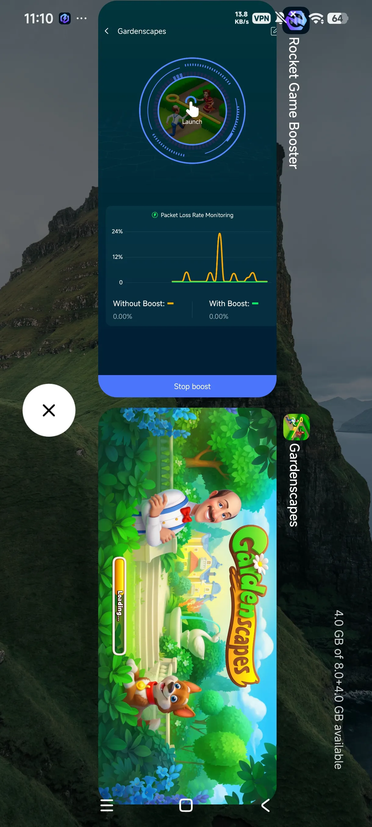 Real-time acceleration data comparison of ping