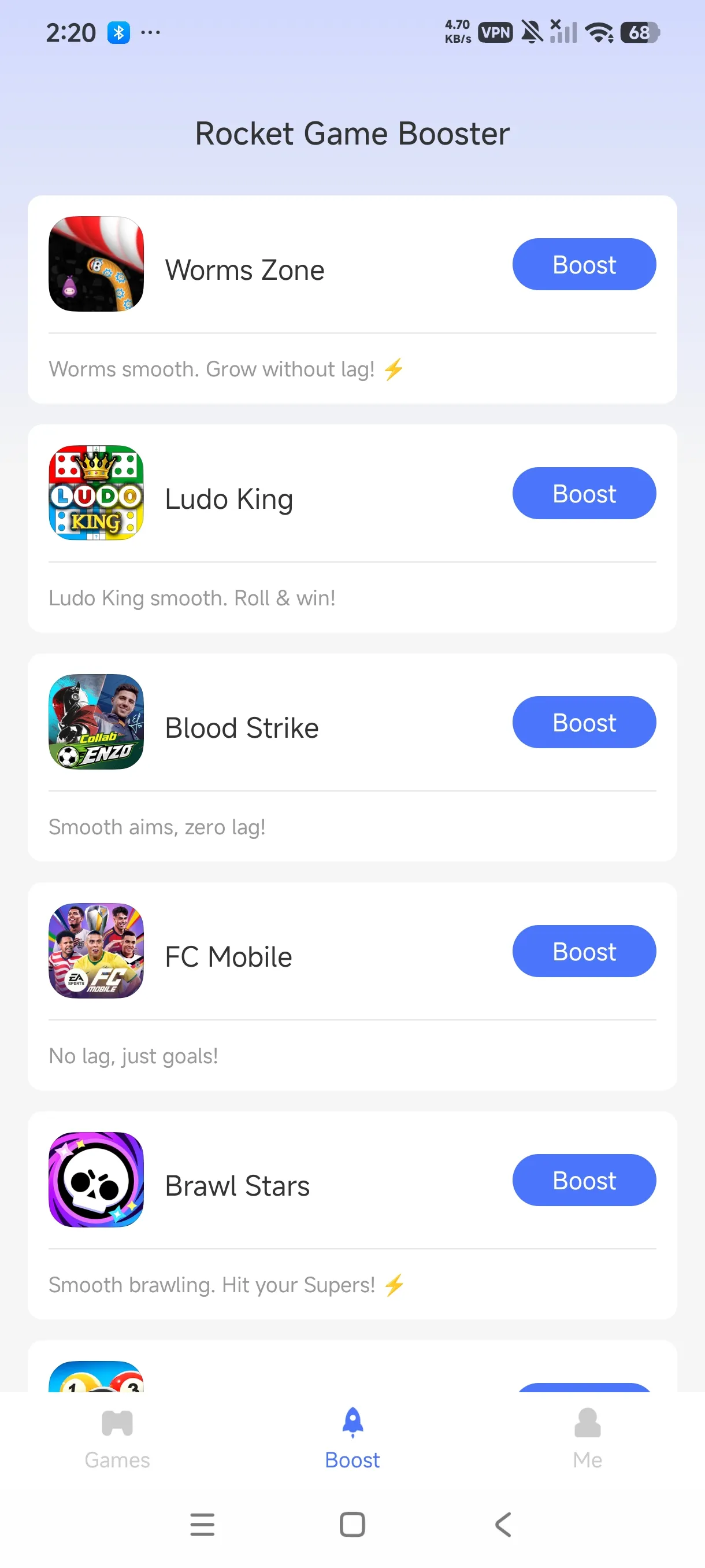 Add Worms Zone to Rocket via the Add My Games button